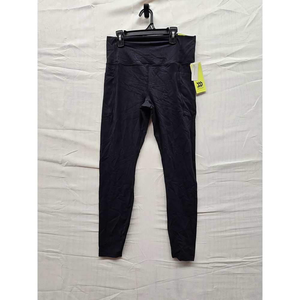 All in Motion Womens Ultra High Rise Pocketed Leggings Black Nylon Size Large